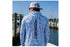Hookset Blue Ice UPF 50 fishing hoodie on boat
